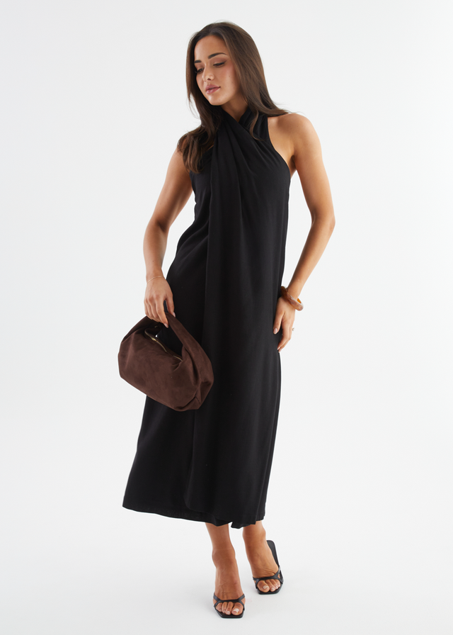 Iridessa Halter Maxi Dress - Black
