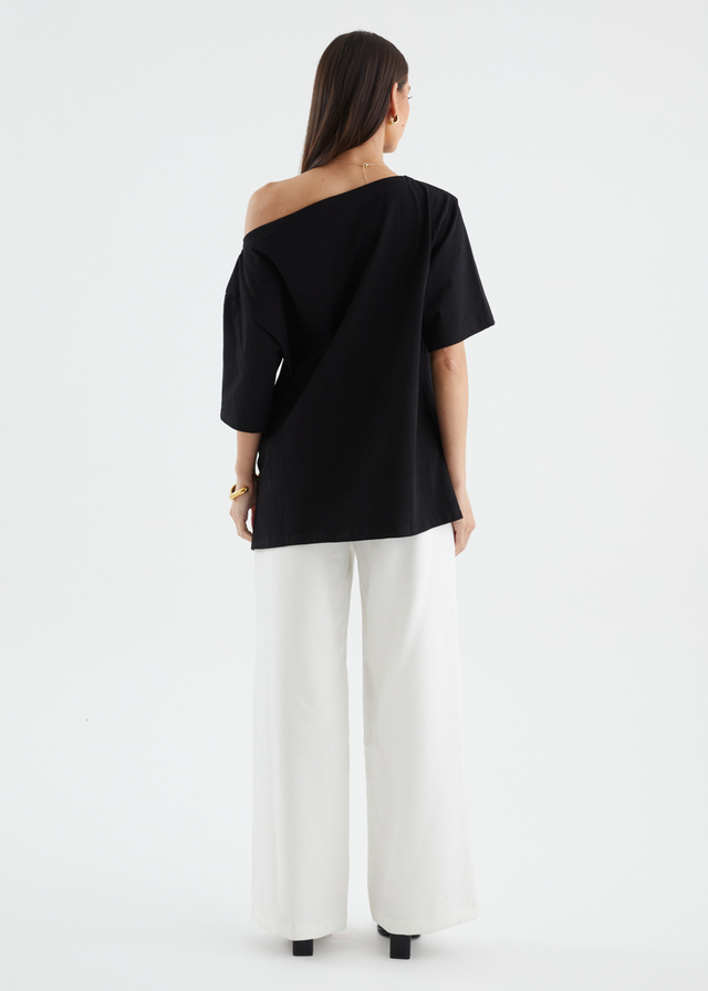Mylee Drop Shoulder Top - Black