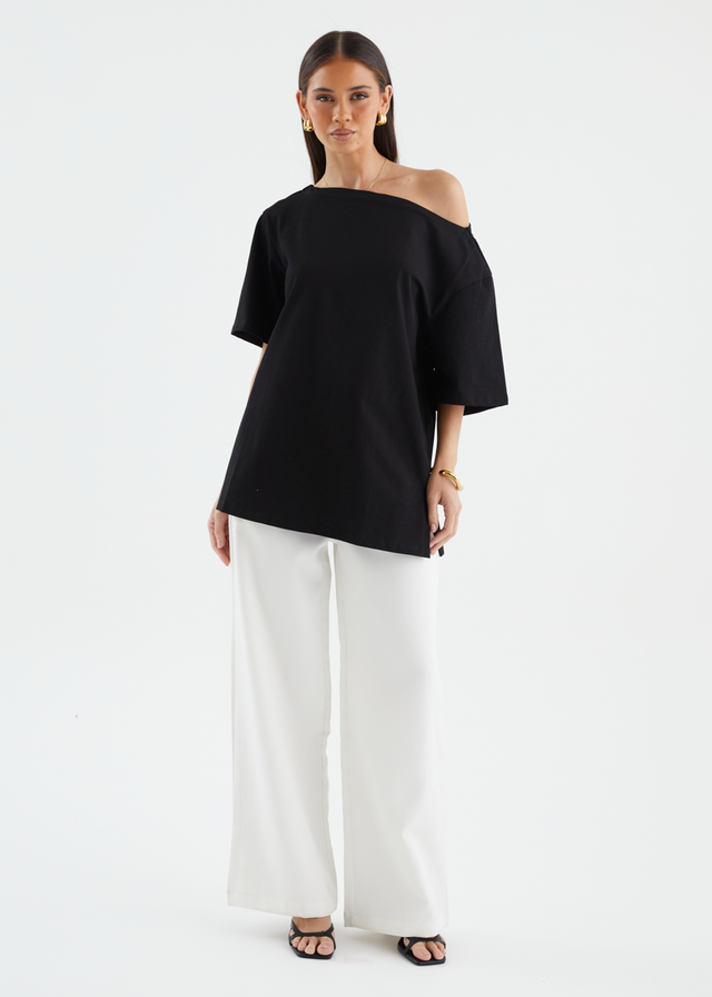 Mylee Drop Shoulder Top - Black