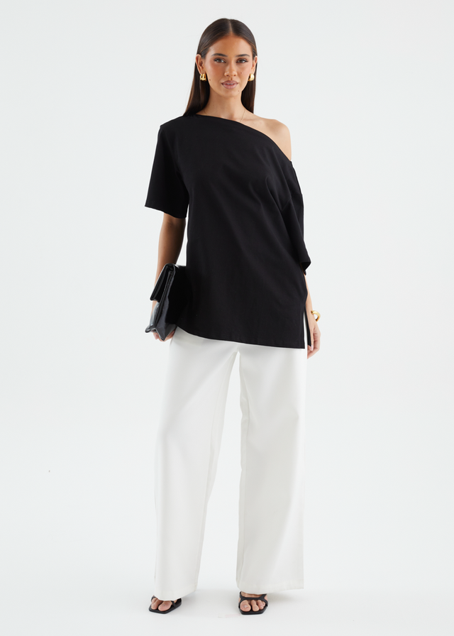 Mylee Drop Shoulder Top - Black