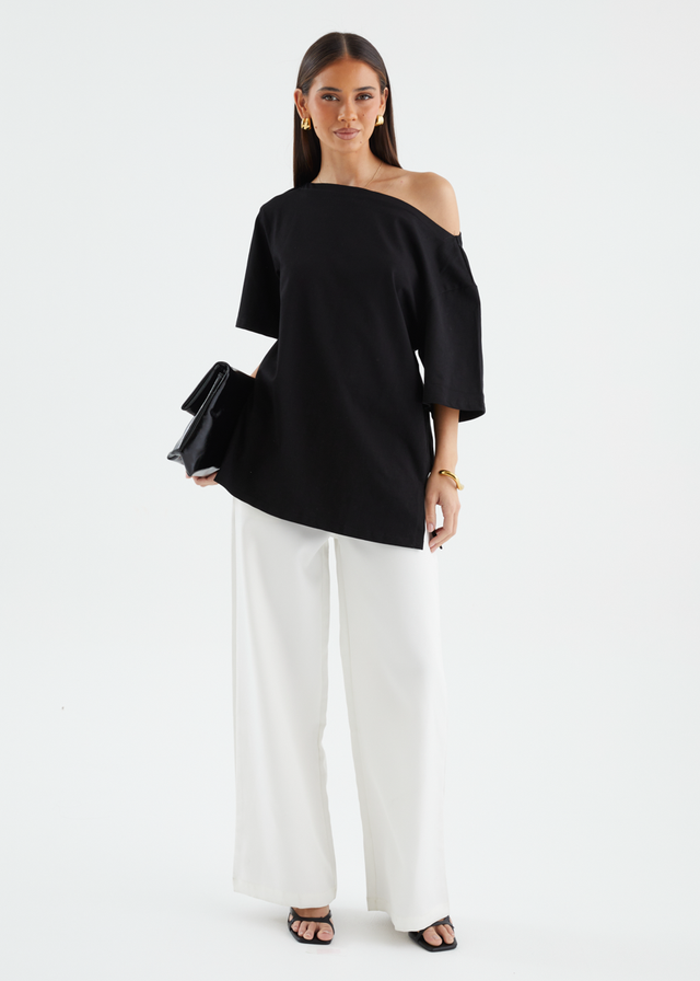 Mylee Drop Shoulder Top - Black