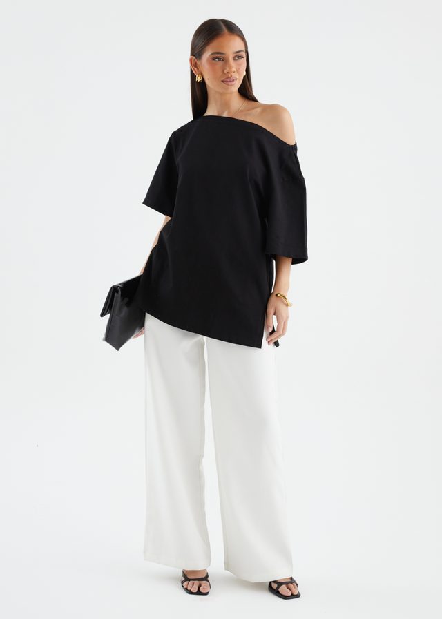 Mylee Drop Shoulder Top - Black