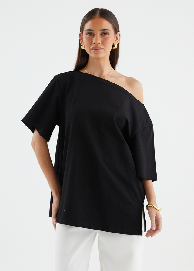 Mylee Drop Shoulder Top - Black