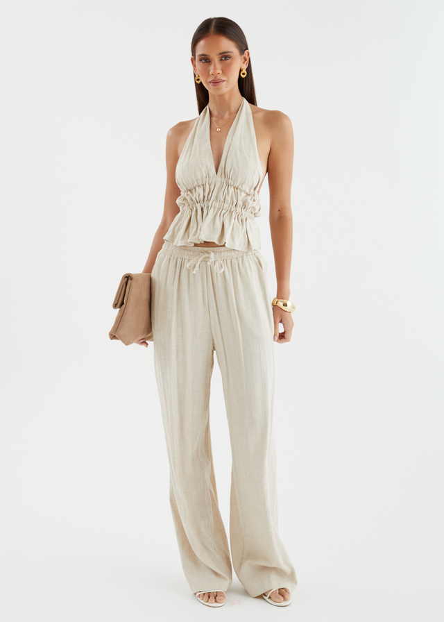 Akira Halter Top - Beige