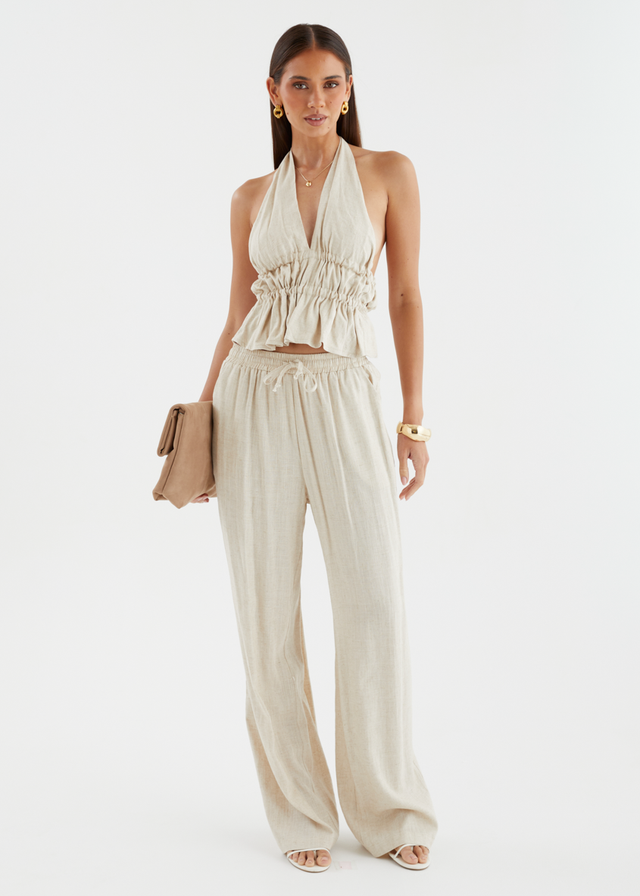 Akira Halter Top - Beige