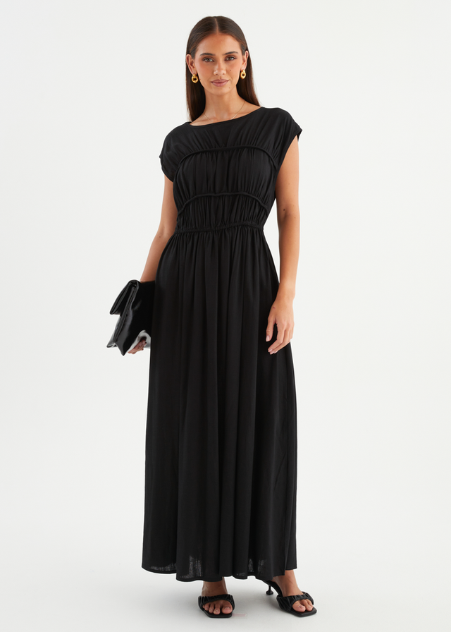 Shreya Midi Dress - Black