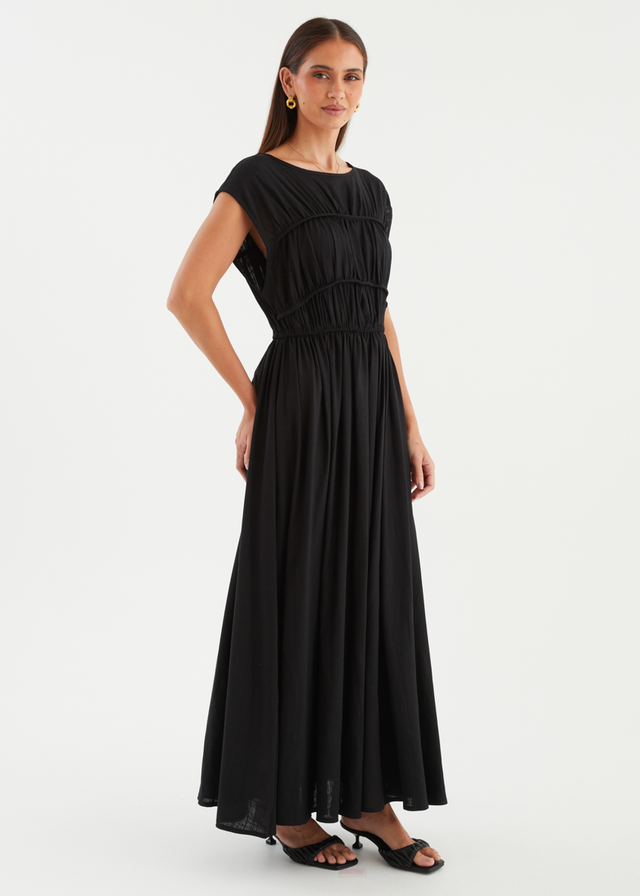 Shreya Midi Dress - Black