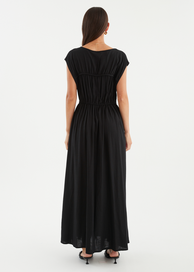 Shreya Midi Dress - Black
