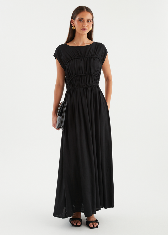 Shreya Midi Dress - Black