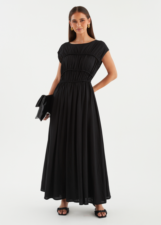 Shreya Midi Dress - Black