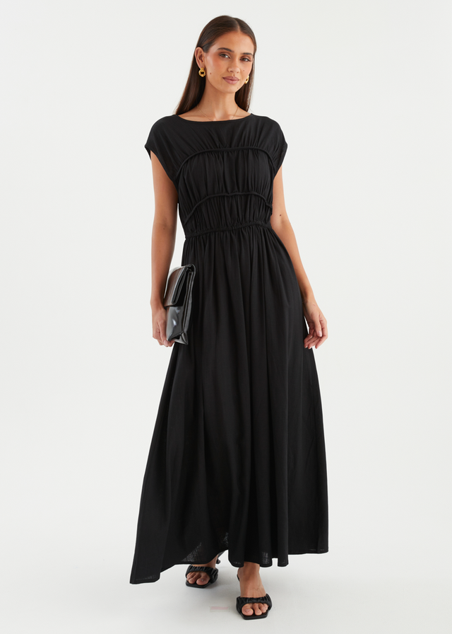 Shreya Midi Dress - Black