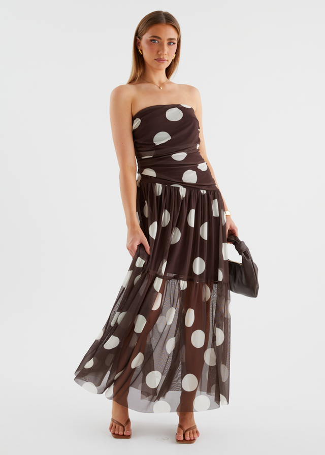 Lusia Strapless Mesh Maxi Dress - Cocoa Spot