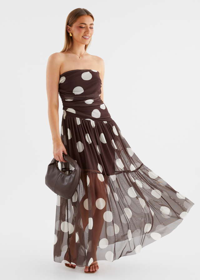 Lusia Strapless Mesh Maxi Dress - Cocoa Spot