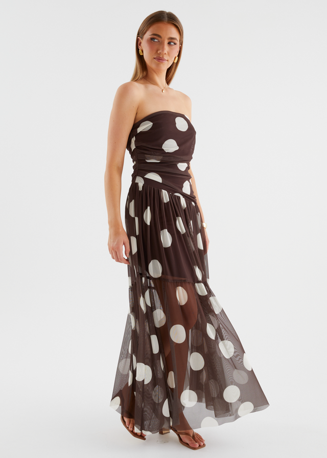 Lusia Strapless Mesh Maxi Dress - Cocoa Spot