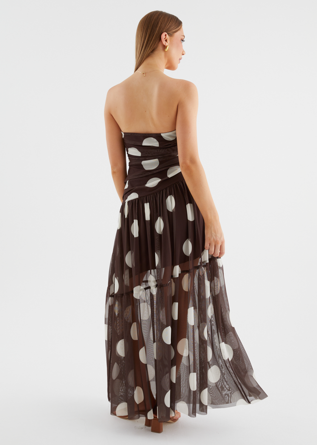 Lusia Strapless Mesh Maxi Dress - Cocoa Spot