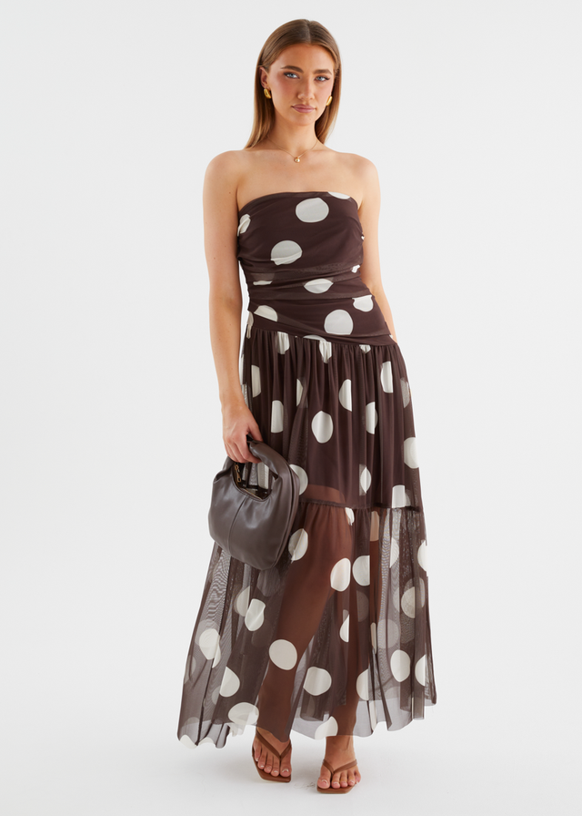 Lusia Strapless Mesh Maxi Dress - Cocoa Spot