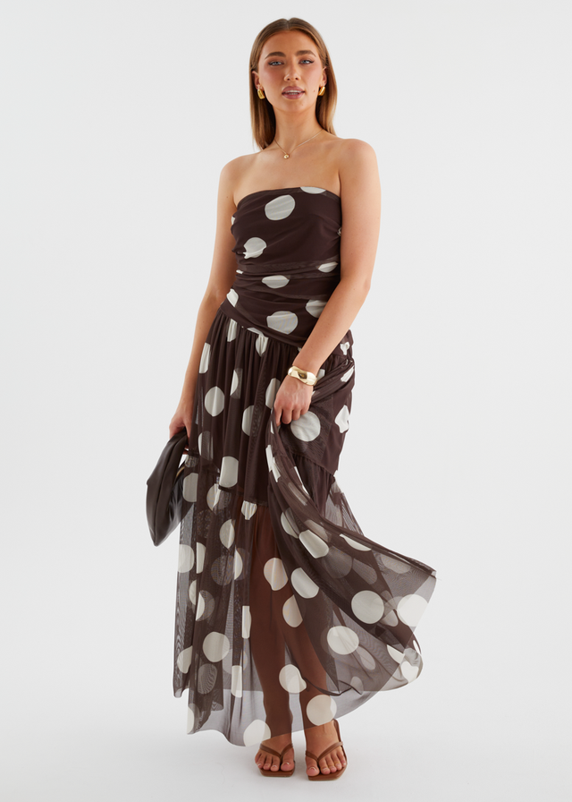 Lusia Strapless Mesh Maxi Dress - Cocoa Spot