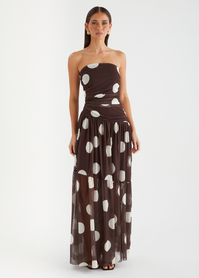 Lusia Strapless Mesh Maxi Dress - Cocoa Spot
