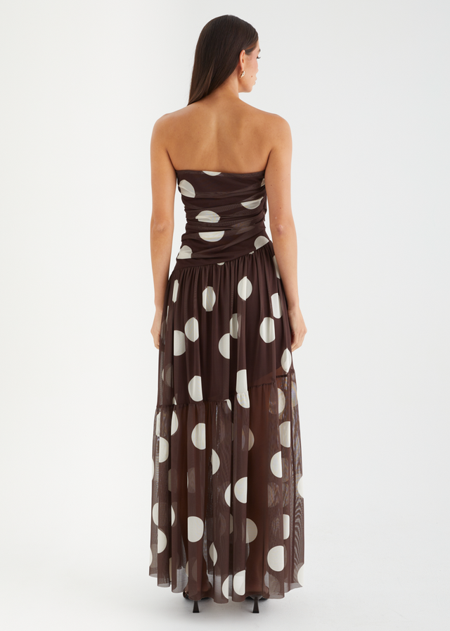 Lusia Strapless Mesh Maxi Dress - Cocoa Spot