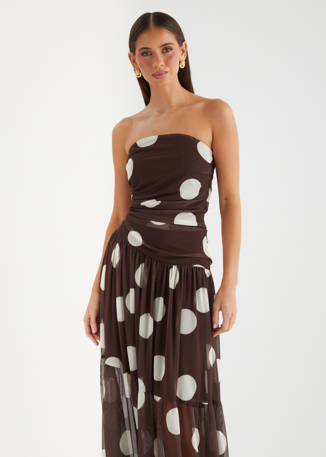 Lusia Strapless Mesh Maxi Dress - Cocoa Spot