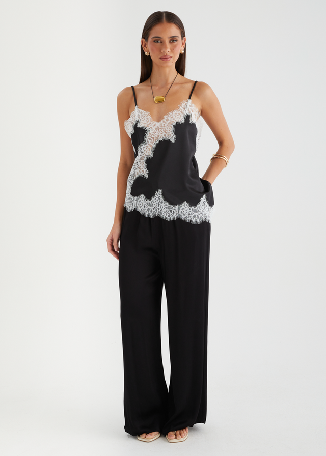 Lydiah Lace Cami - Black