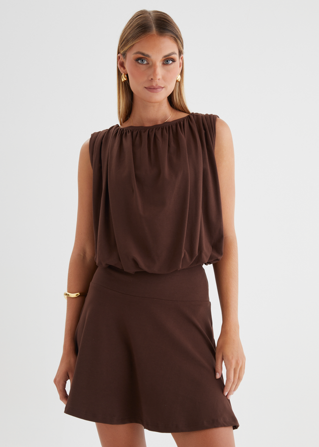 Leanora Top - Chocolate