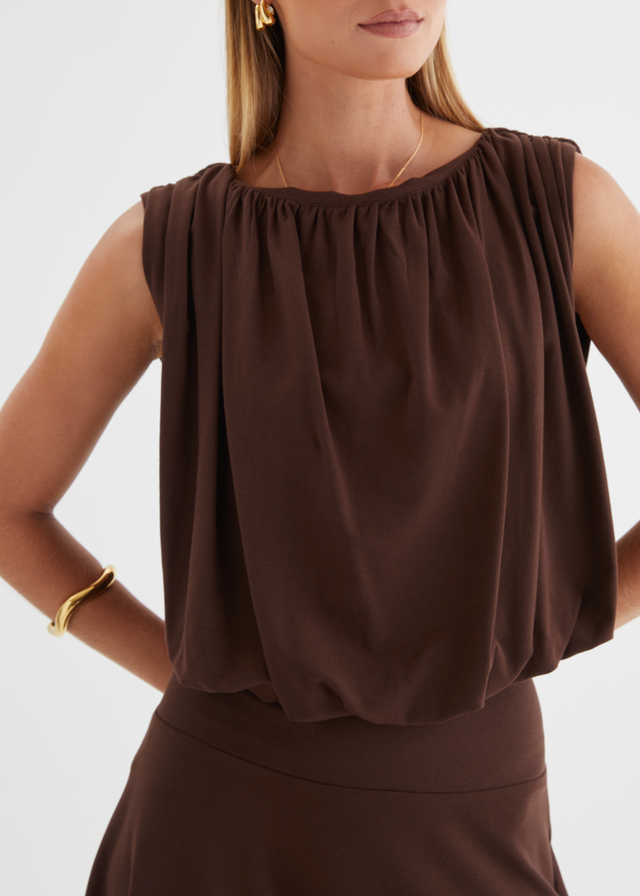 Leanora Top - Chocolate