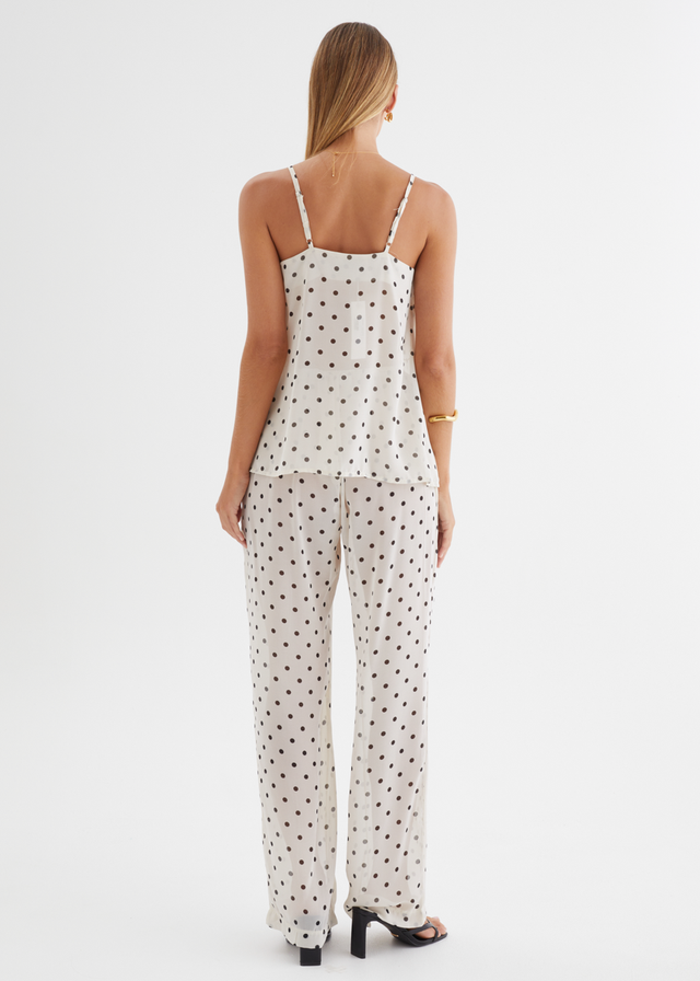 Felecia Pants - Beige Polka Dot