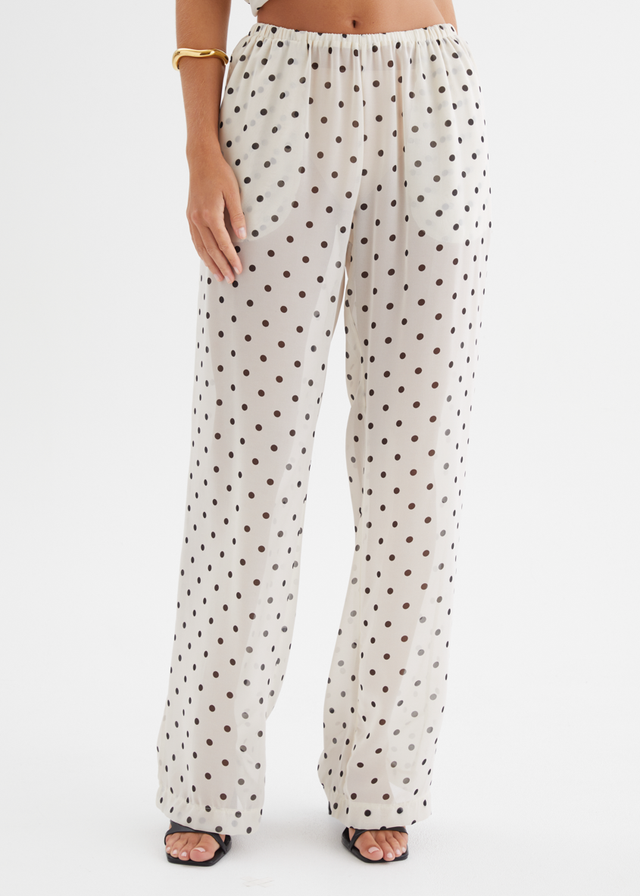 Felecia Pants - Beige Polka Dot