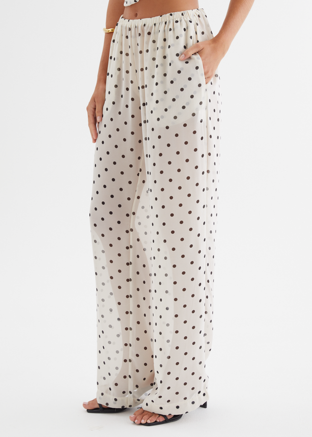 Felecia Pants - Beige Polka Dot