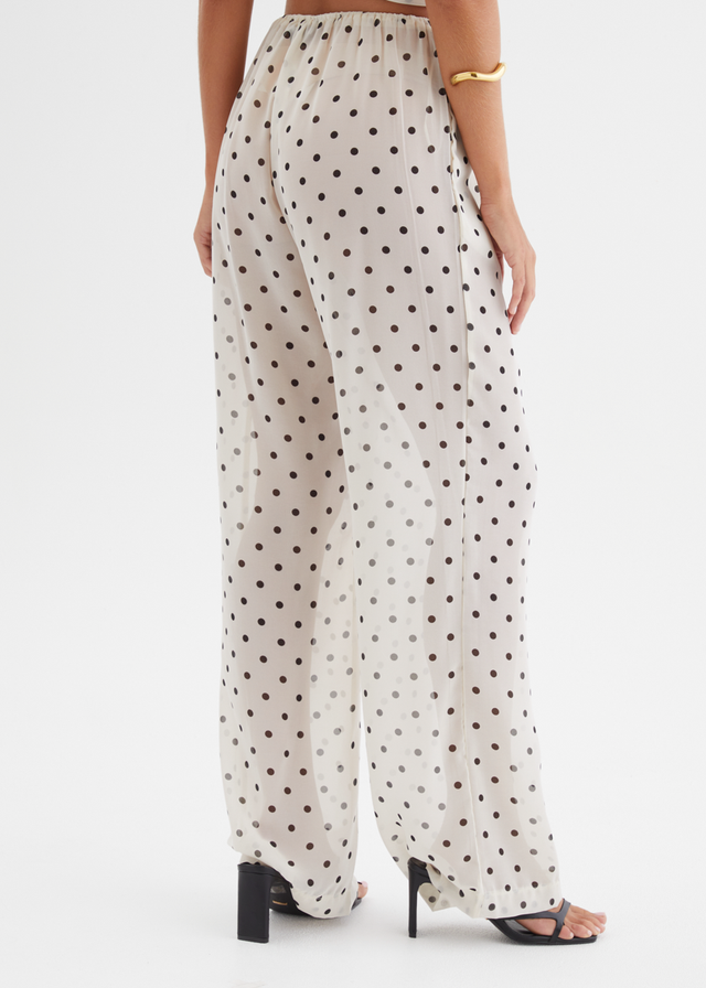 Felecia Pants - Beige Polka Dot