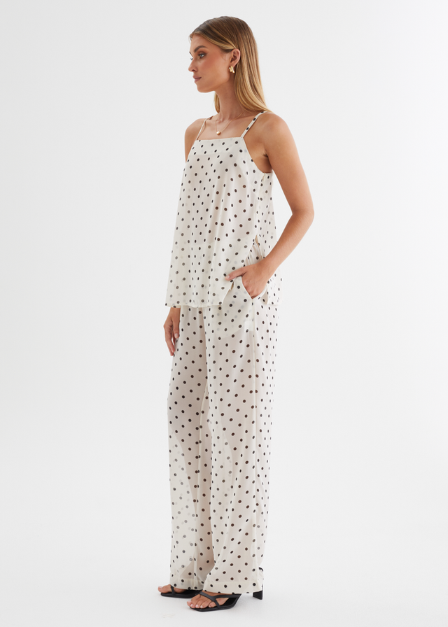 Felecia Cami - Beige Polka Dot