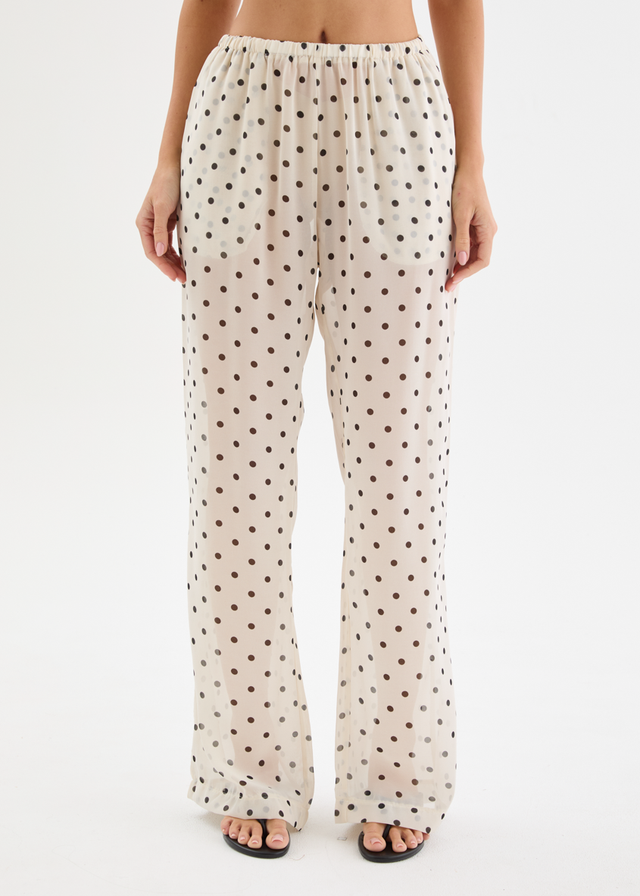 Felecia Pants - Beige Polka Dot