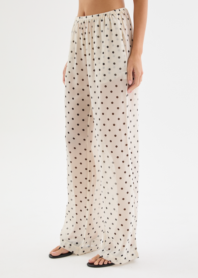 Felecia Pants - Beige Polka Dot