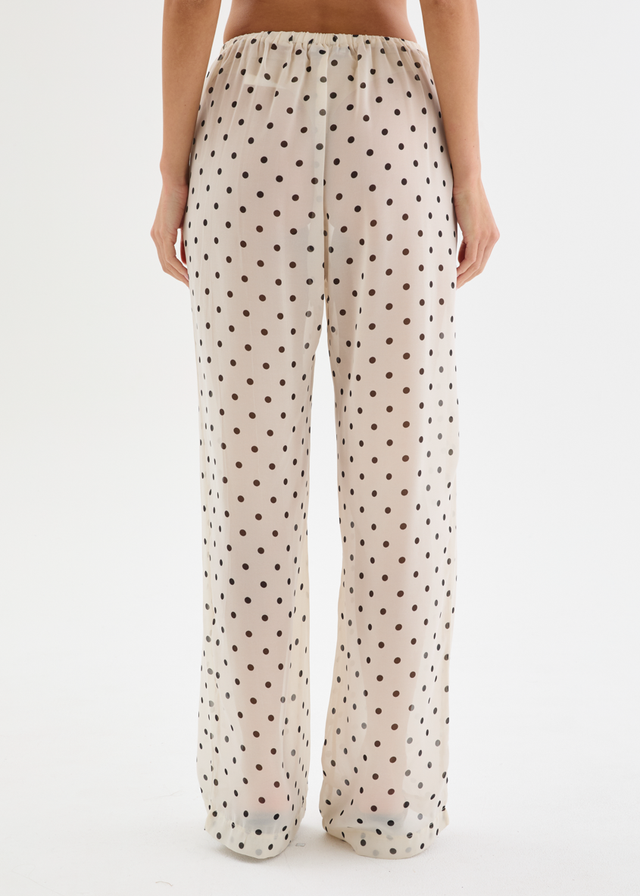 Felecia Pants - Beige Polka Dot