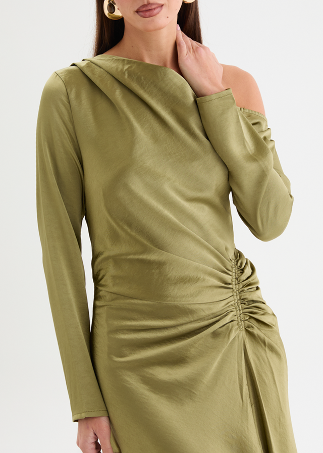 Destini Drop Shoulder Maxi Dress - Olive