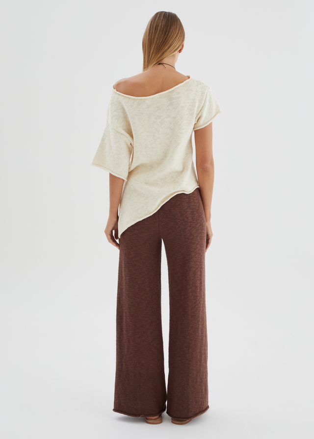 Chester Drop Shoulder Knit Top - Beige