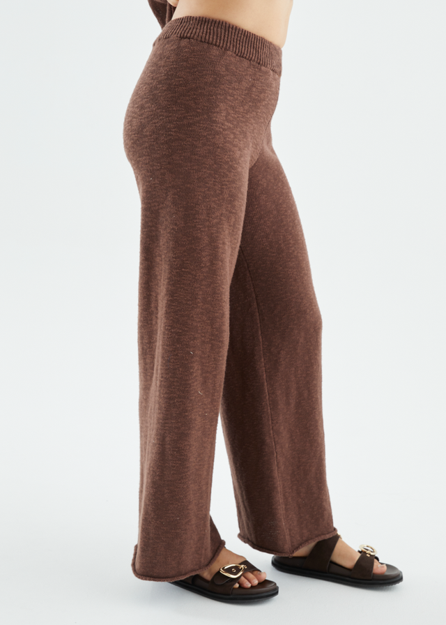 Chester Drop Shoulder Knit Top - Chocolate