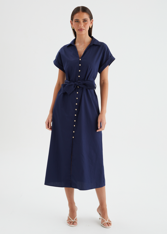 Joanna Midi Dress - Navy