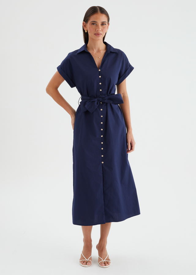 Joanna Midi Dress - Navy