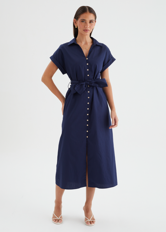 Joanna Midi Dress - Navy