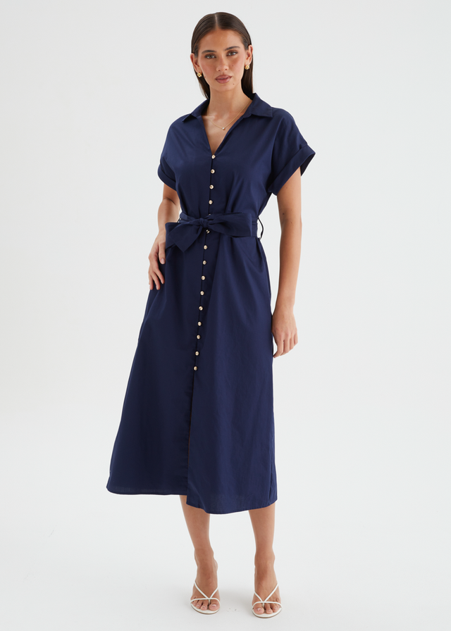 Joanna Midi Dress - Navy