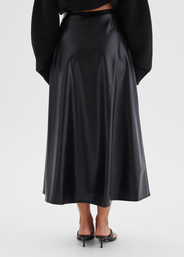 Coltrane PU Midi Skirt - Black