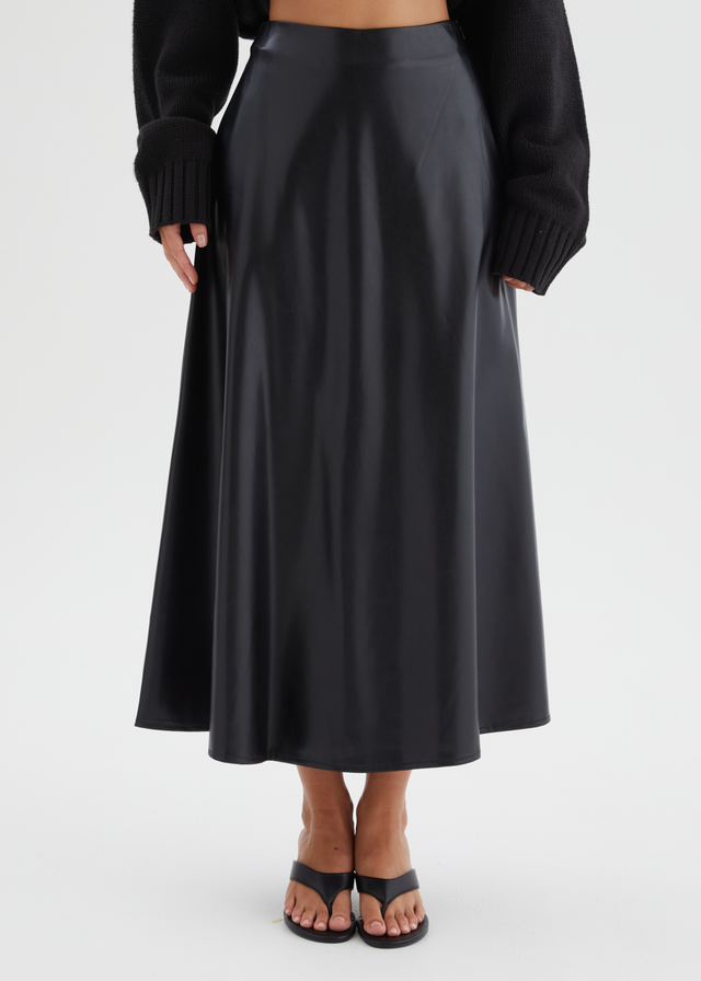 Coltrane PU Midi Skirt - Black