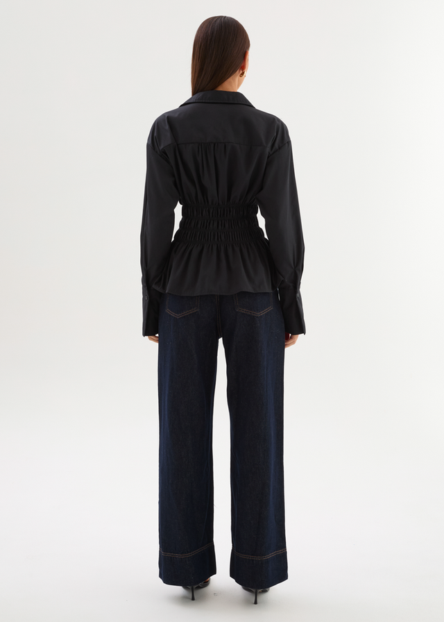 Shelby Shirred Shirt - Black