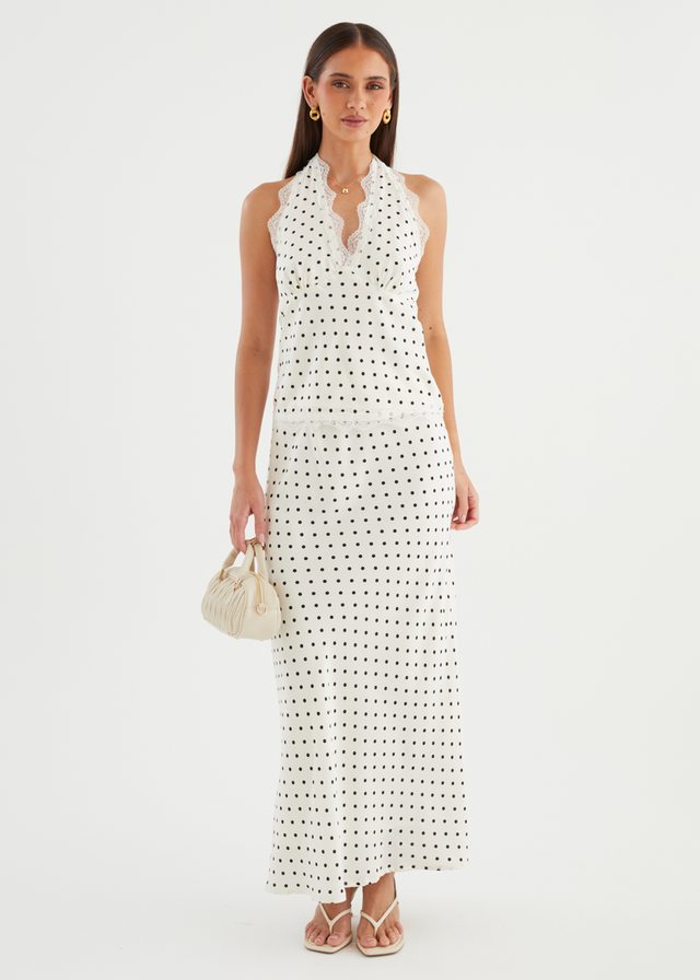 Berlina Halter Top - White Polka Dot