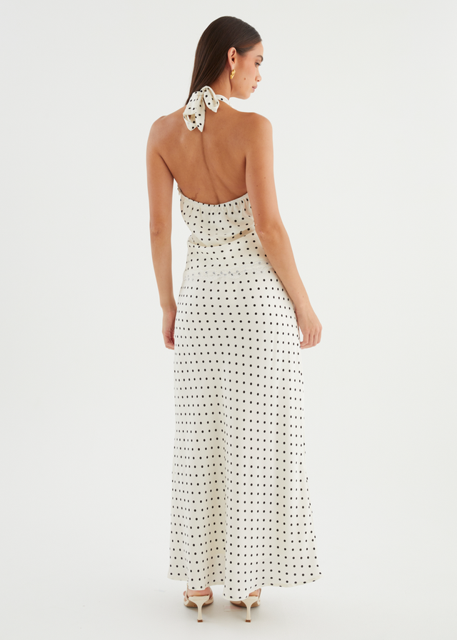 Berlina Maxi Skirt - White Polka Dot