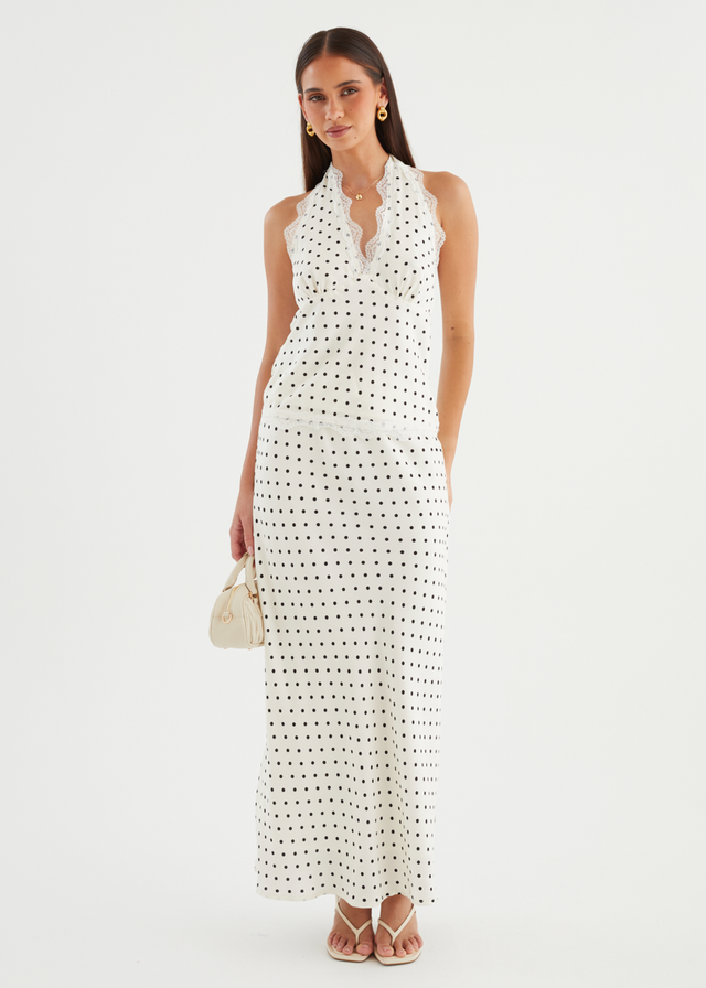 Berlina Halter Top - White Polka Dot