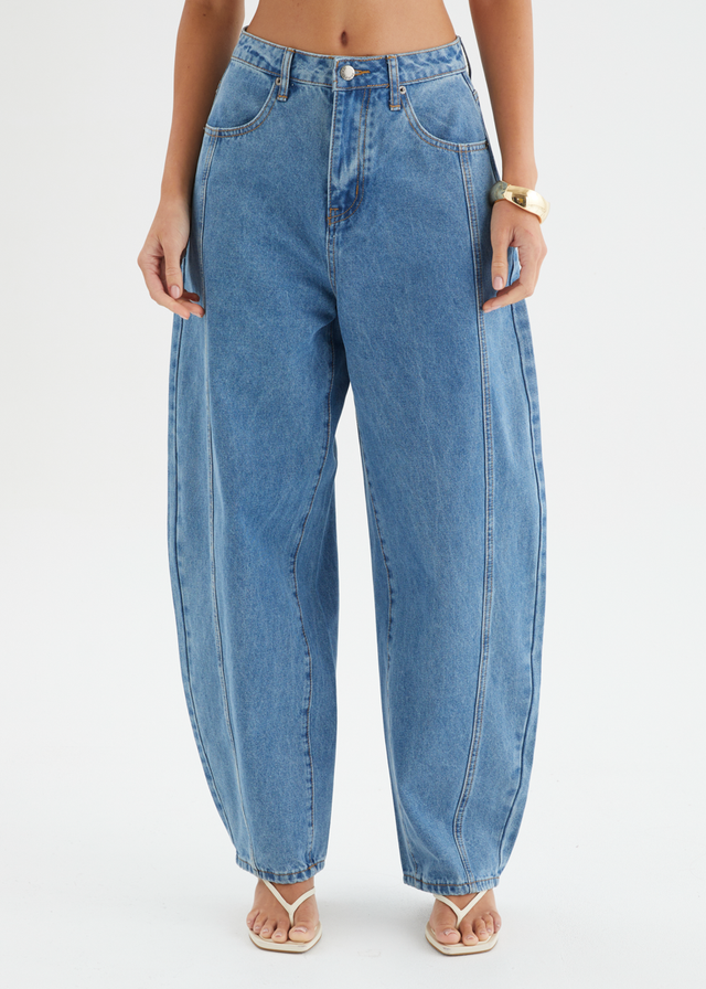 Anderson Barrel Jeans - Mid Wash