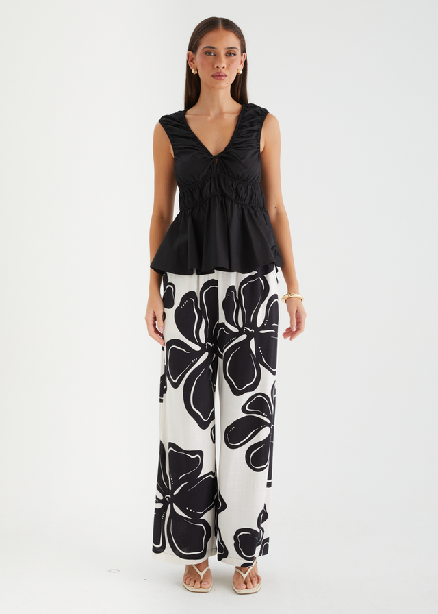 Danie Pants - Black Flowers